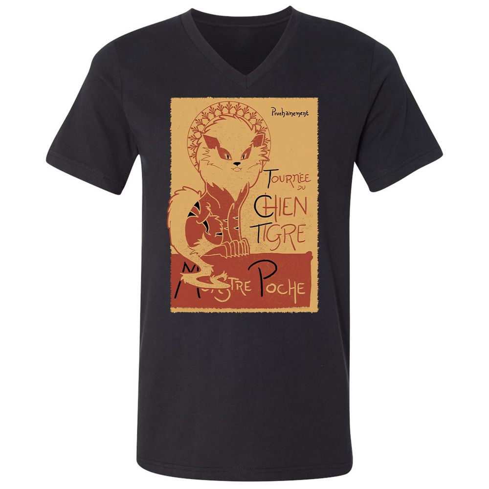 Unisex V-Neck T-Shirt - RN5LJTZE - Black - 1