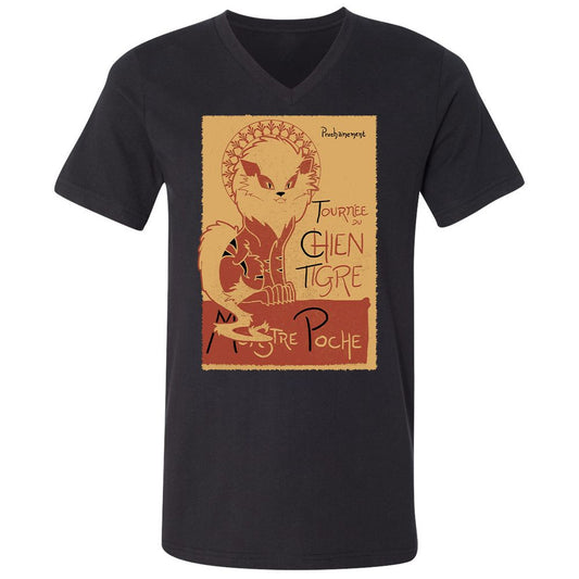 Unisex V-Neck T-Shirt - RN5LJTZE - Black - 1