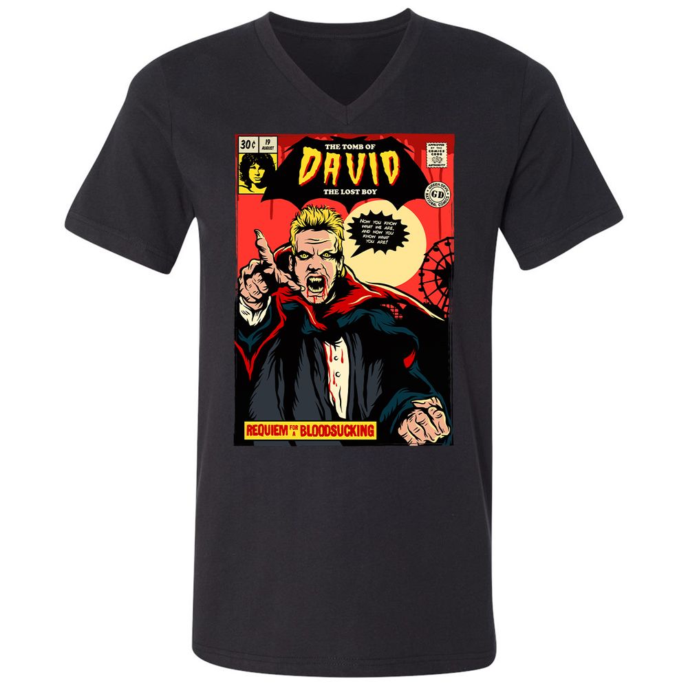 Unisex V-Neck T-Shirt - NTP7C5SC - Black - 1