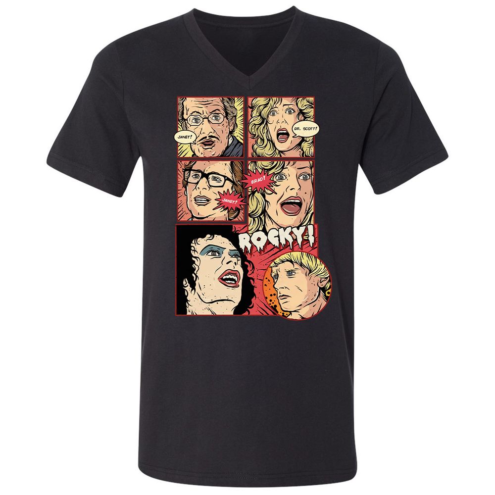 Unisex V-Neck T-Shirt - YL2EF6FS - Black - 1