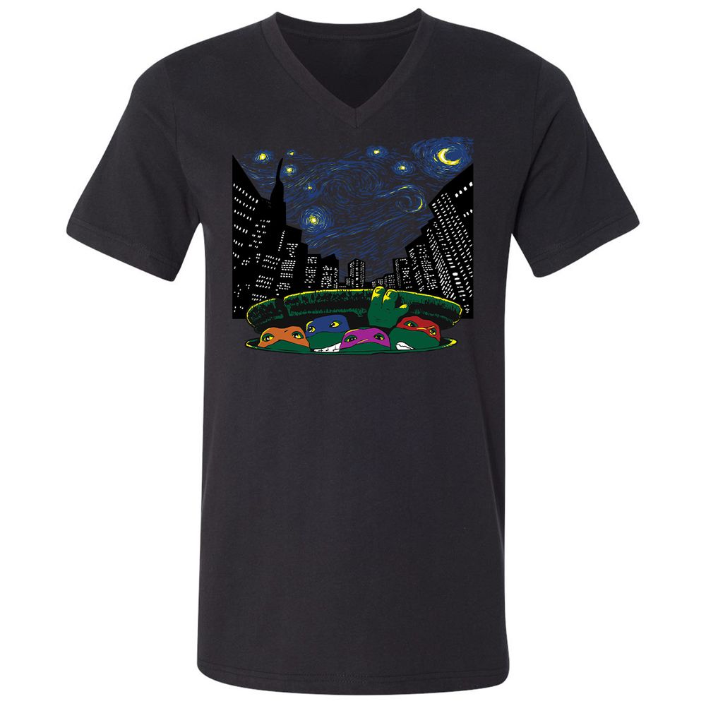 Unisex V-Neck T-Shirt - RBDQT7AU - Black - 1