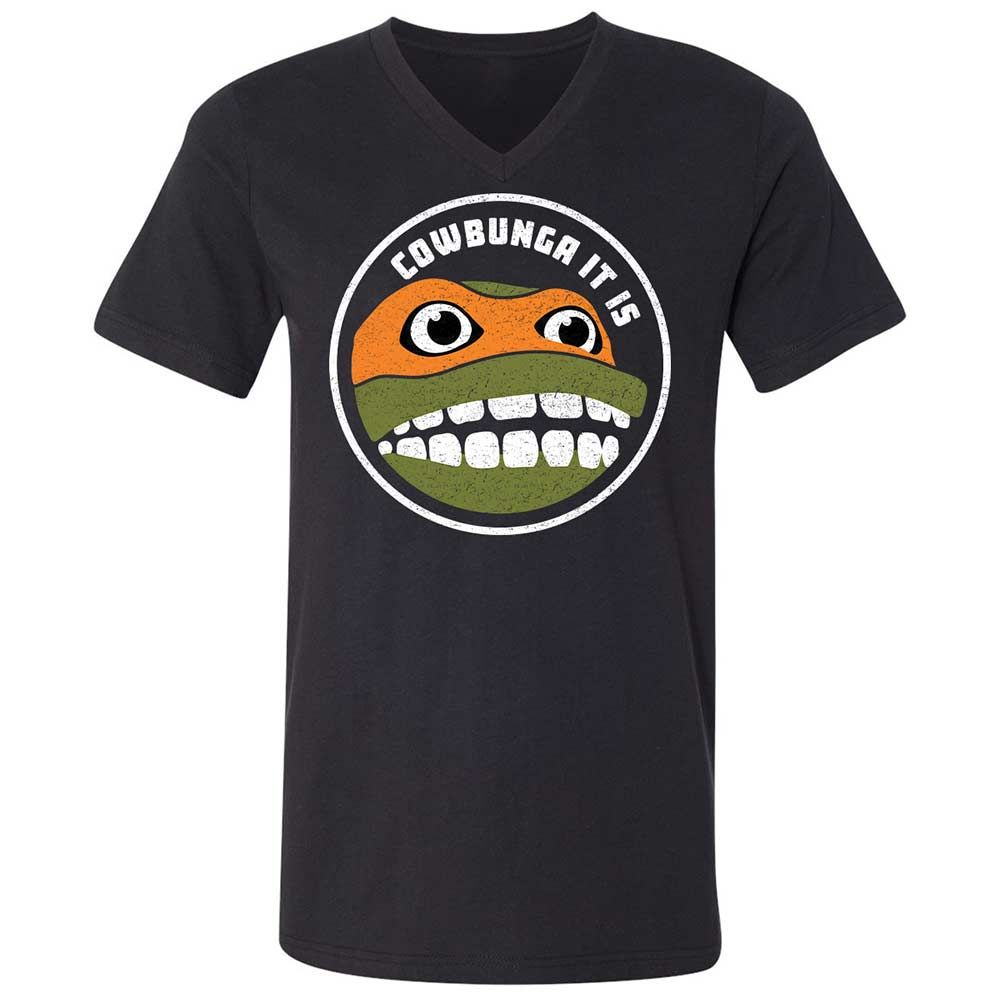 Unisex V-Neck T-Shirt - 7FSP8CW6 - Black - 1