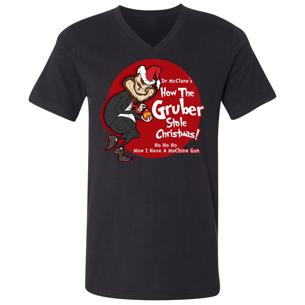 Unisex V-Neck T-Shirt - AYELBFHA - Black - 1