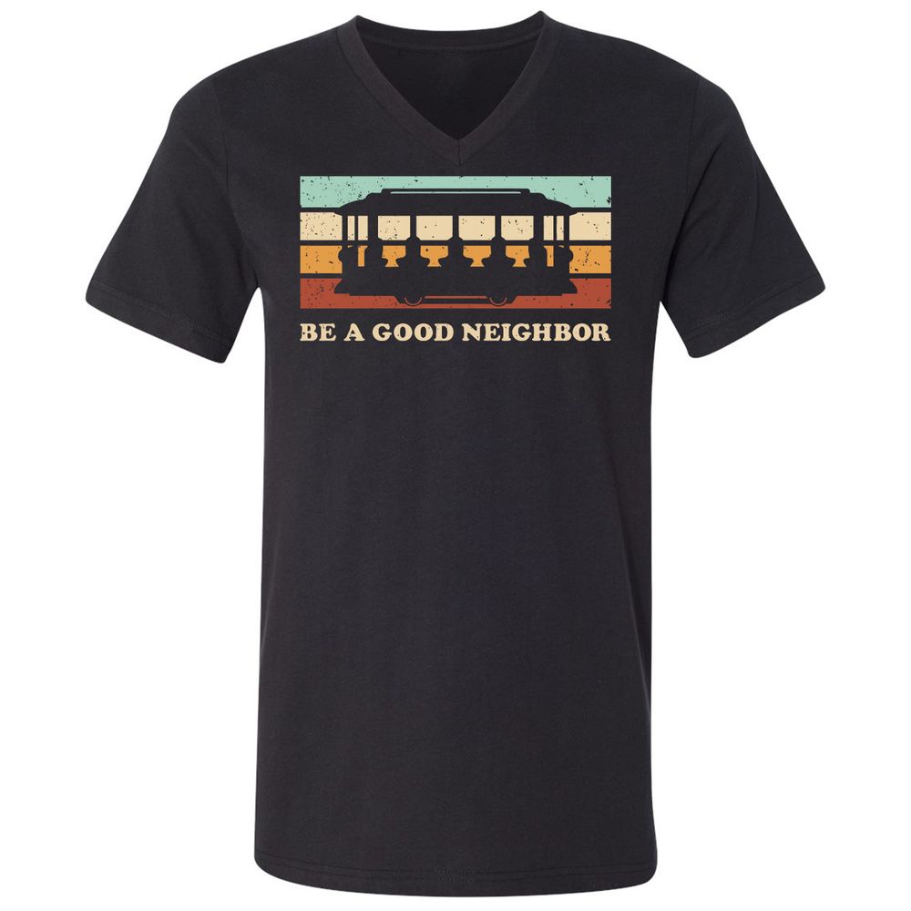 Unisex V-Neck T-Shirt - NYFNZ1QH - Black - 1