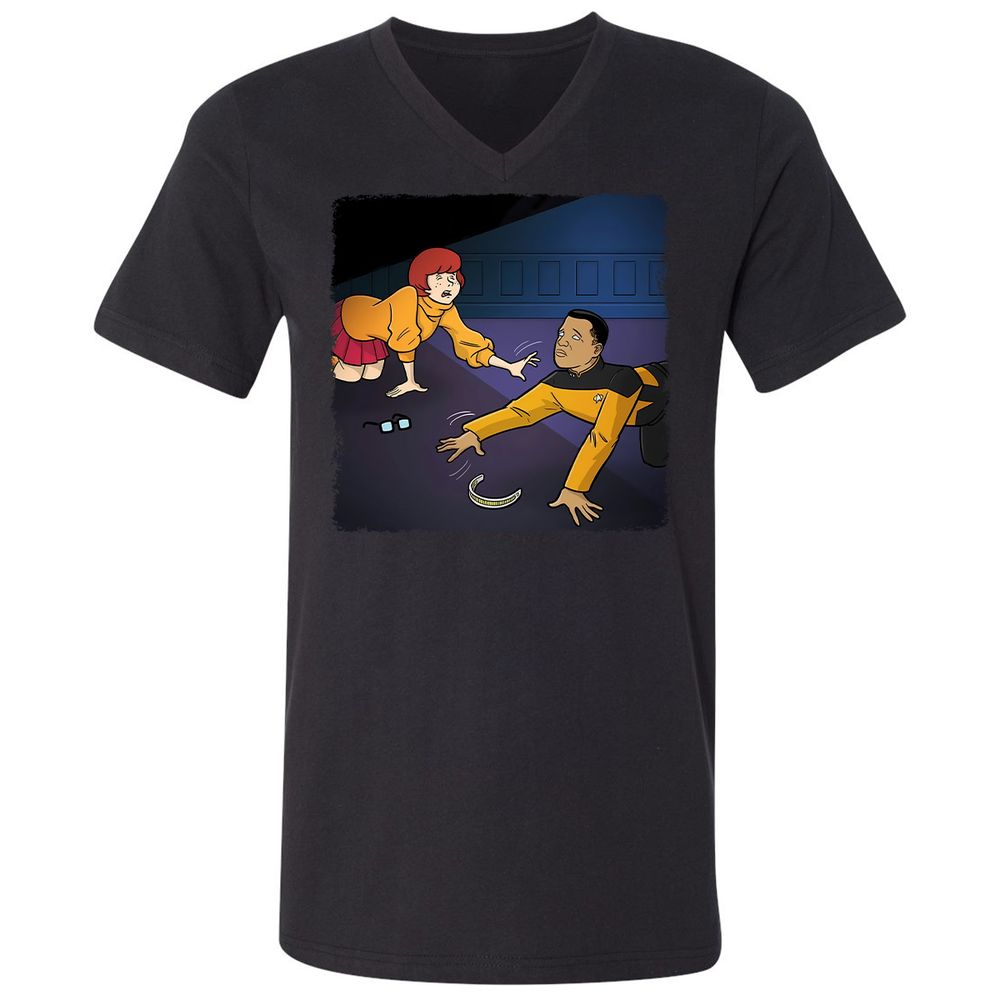 Unisex V-Neck T-Shirt - 5JJW8L6F - Black - 1