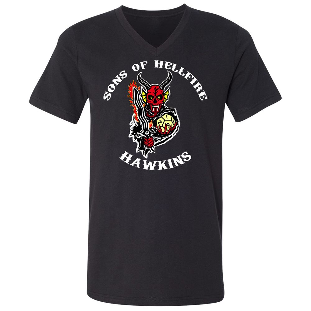 Unisex V-Neck T-Shirt - 4WN6QSTW - Black - 1