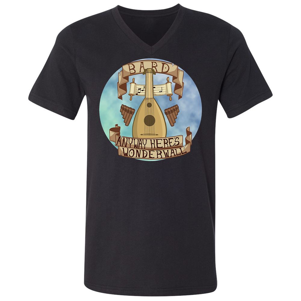 Unisex V-Neck T-Shirt - BGAU93W9 - Black - 1