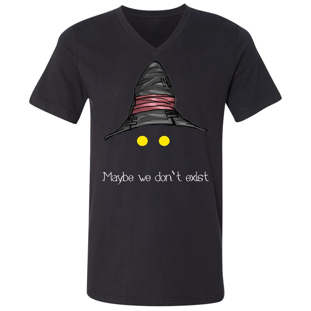 Unisex V-Neck T-Shirt - ECJU2VM9 - Black - 1