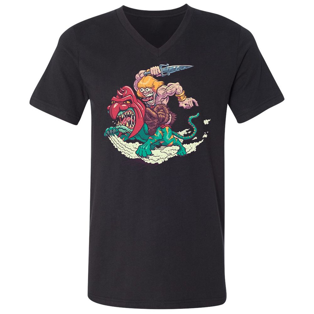 Unisex V-Neck T-Shirt - 7M9MGL9K - Black - 1