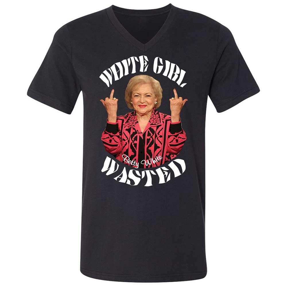 Unisex V-Neck T-Shirt - 5QLRSHA9 - Black - 1