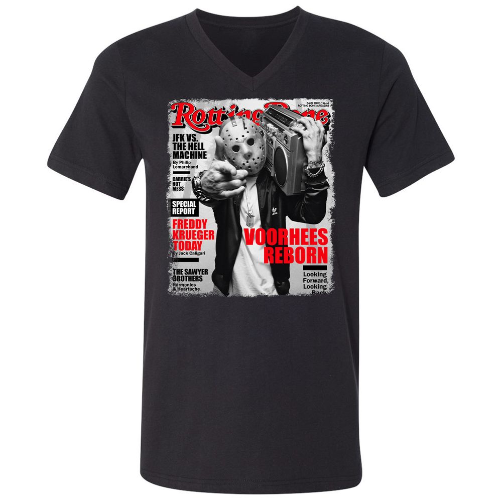 Unisex V-Neck T-Shirt - PP342Y1J - Black - 1