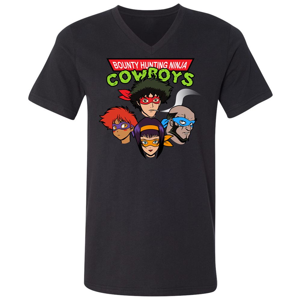 Unisex V-Neck T-Shirt - FNJLQGTT - Black - 1