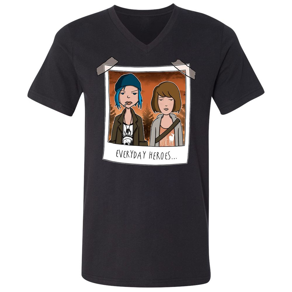 Unisex V-Neck T-Shirt - 153JYP8S - Black - 1