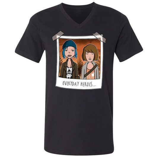 Unisex V-Neck T-Shirt - 153JYP8S - Black - 1