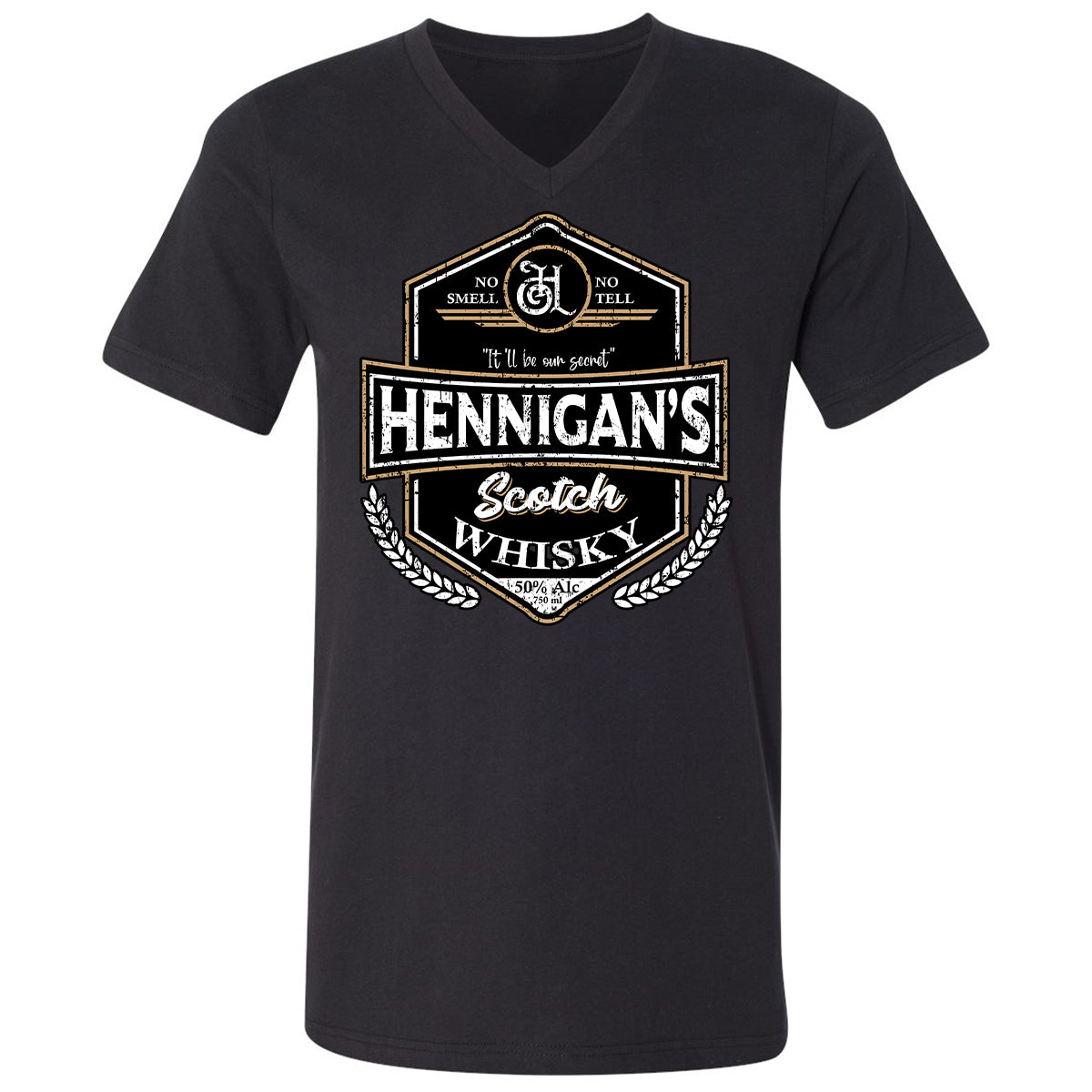 Unisex V-Neck T-Shirt - ZDZFCUSB - Black - 1