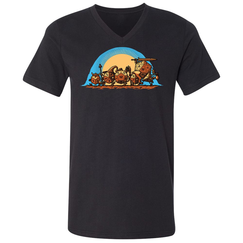 Unisex V-Neck T-Shirt - UDAEVBYL - Black - 1