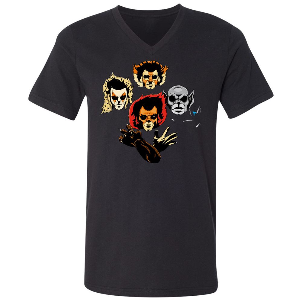 Unisex V-Neck T-Shirt - 4PLA6T9G - Black - 1
