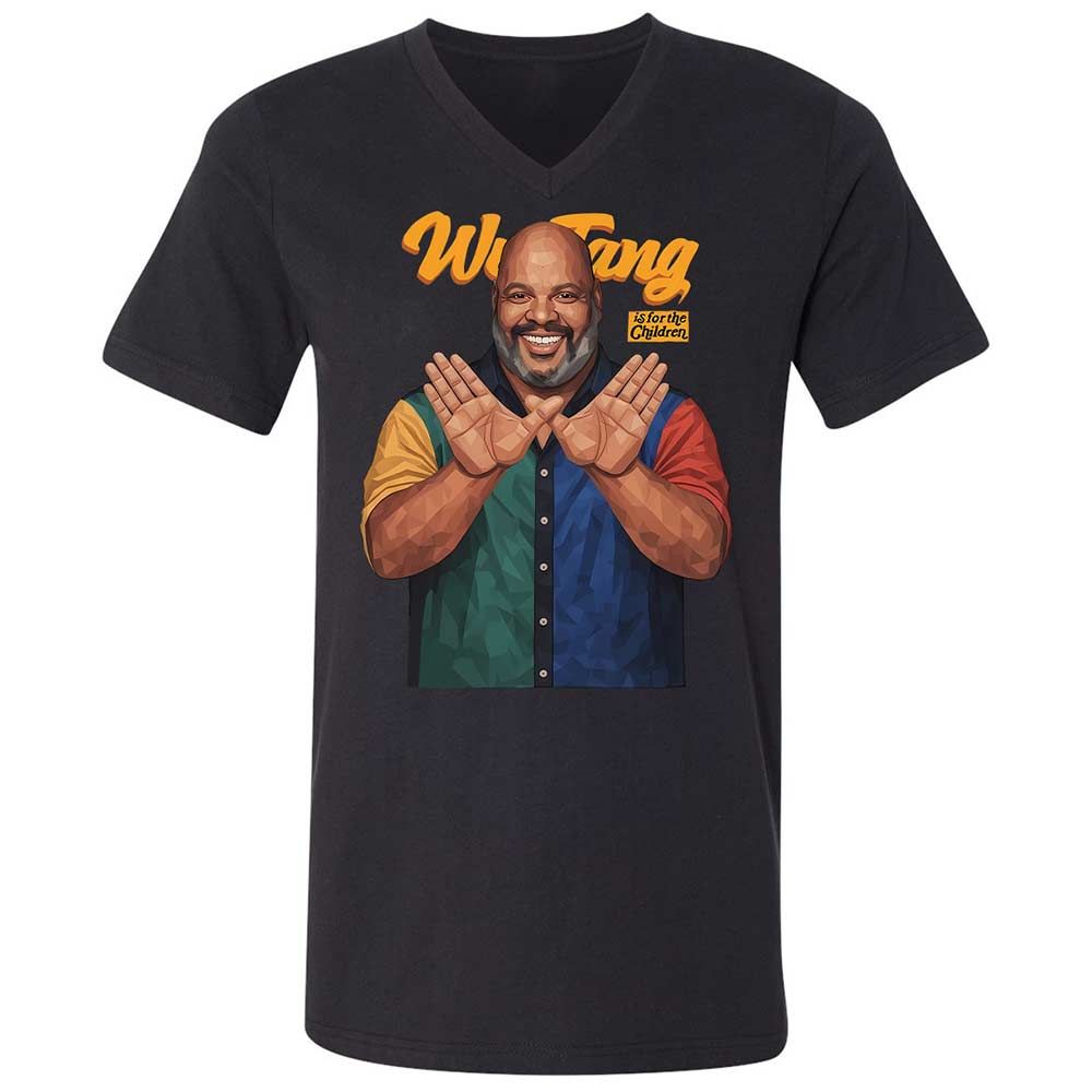 Unisex V-Neck T-Shirt - BVWM8H9Z - Black - 1