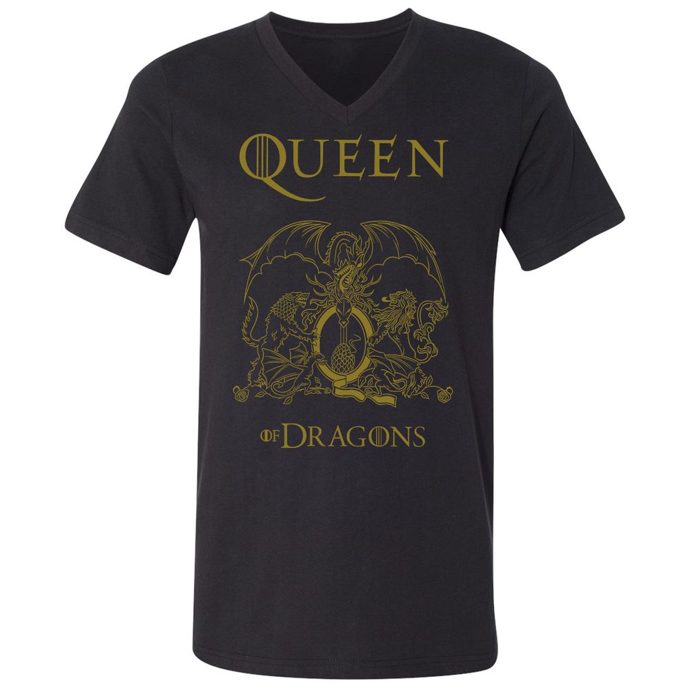 Unisex V-Neck T-Shirt - H6GQRTWP - Black - 1