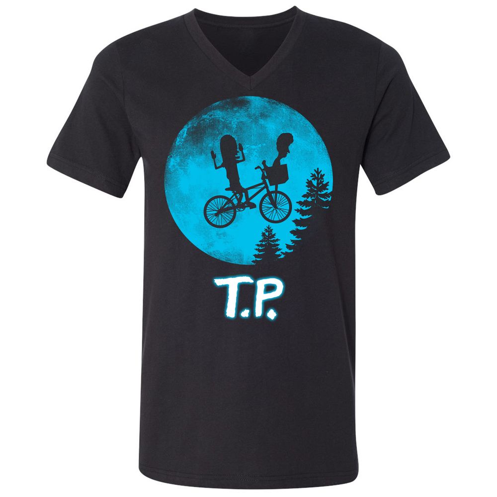 Unisex V-Neck T-Shirt - L9NZK168 - Black - 1
