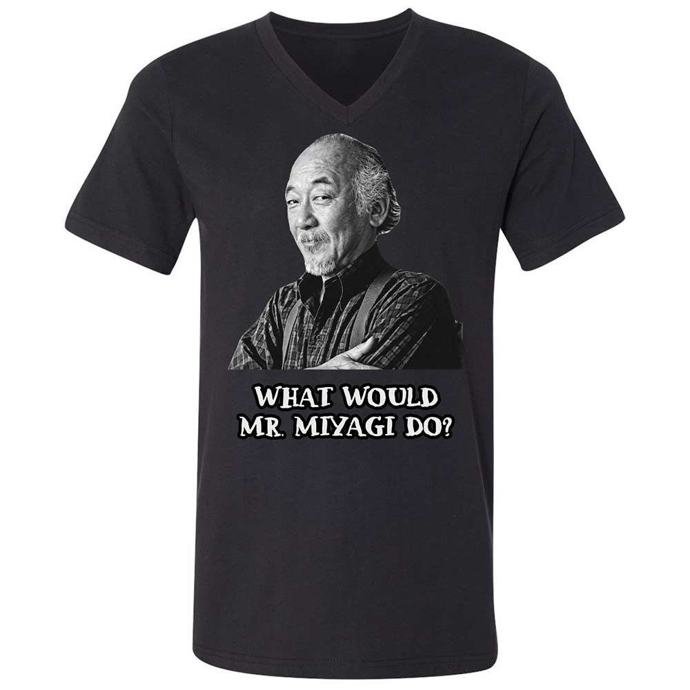 Unisex V-Neck T-Shirt - UKRZ7AXC - Black - 1