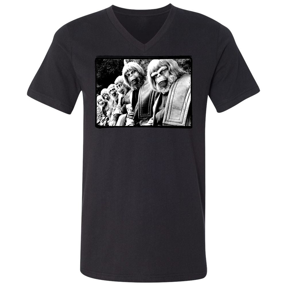 Unisex V-Neck T-Shirt - Z1KHP5M6 - Black - 1