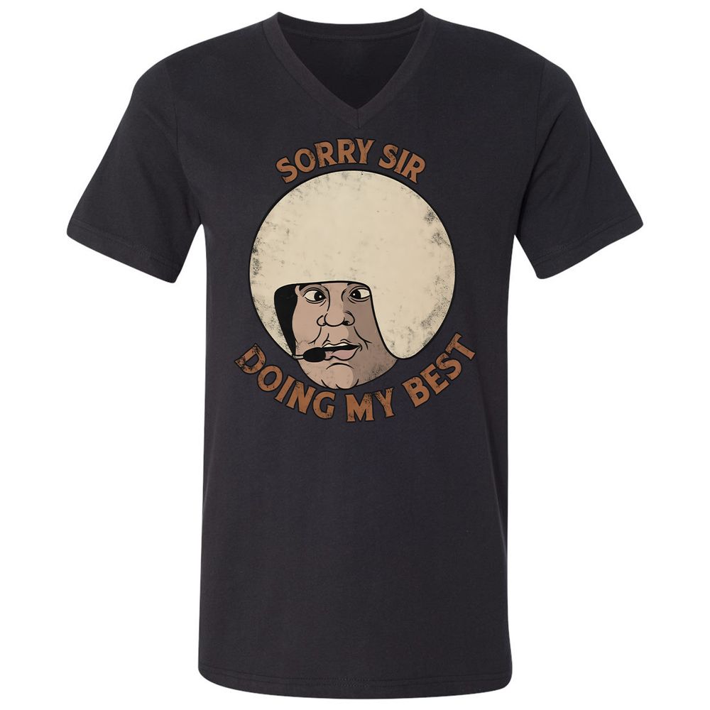 Unisex V-Neck T-Shirt - NVQCLK58 - Black - 1
