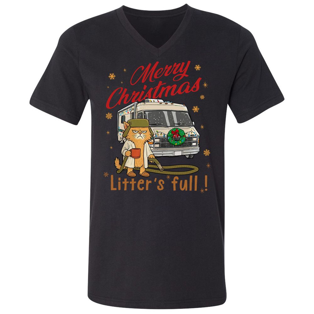 Unisex V-Neck T-Shirt - Z4LXAFQY - Black - 1