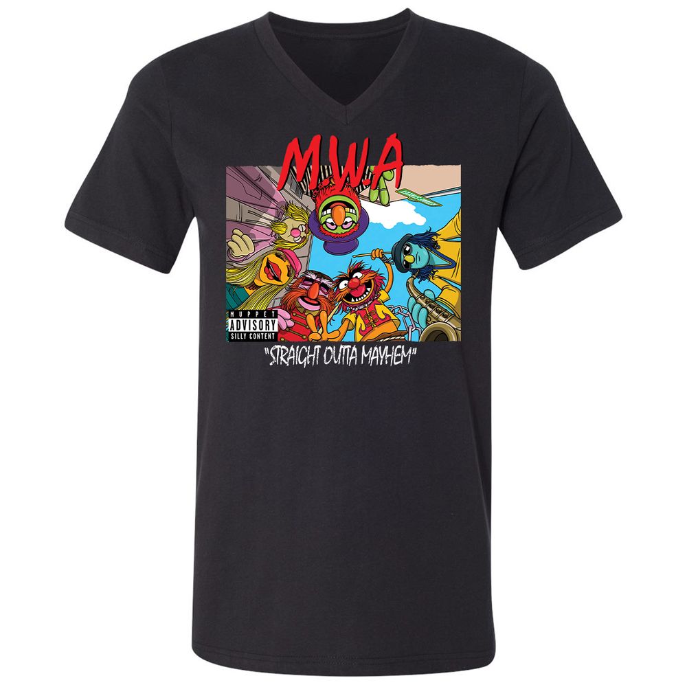 Unisex V-Neck T-Shirt - ARF284MN - Black - 1