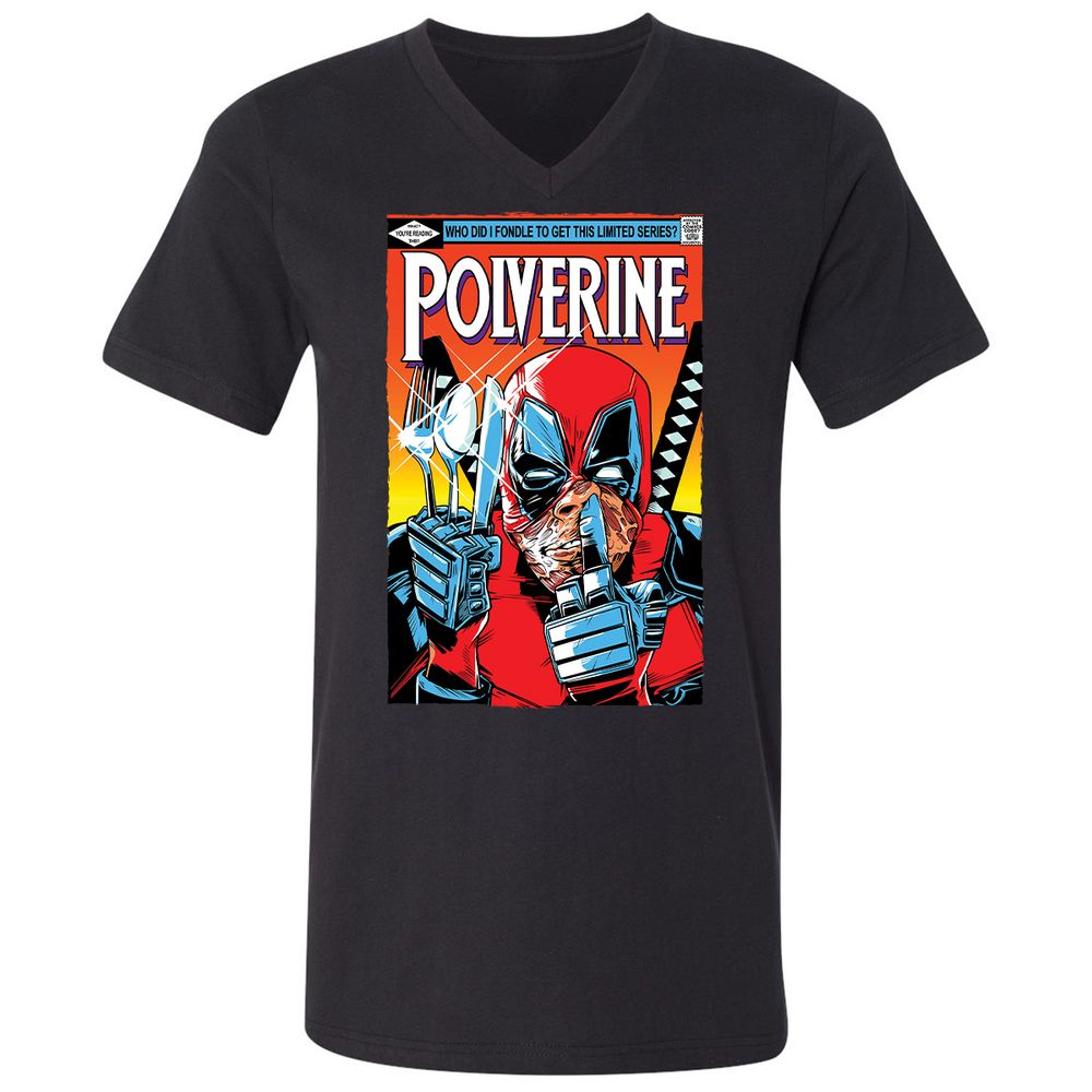 Unisex V-Neck T-Shirt - PW8G3DXL - Black - 1