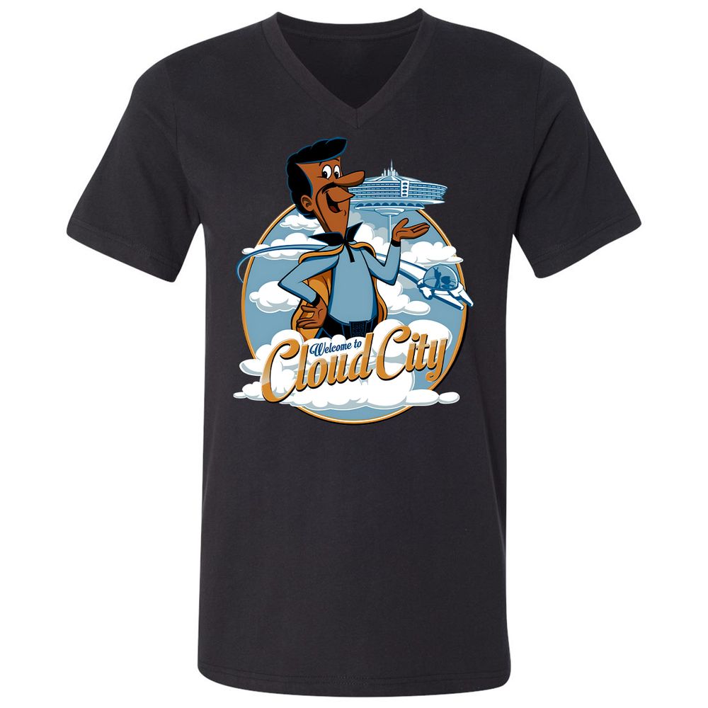 Unisex V-Neck T-Shirt - QAYFGR75 - Black - 1