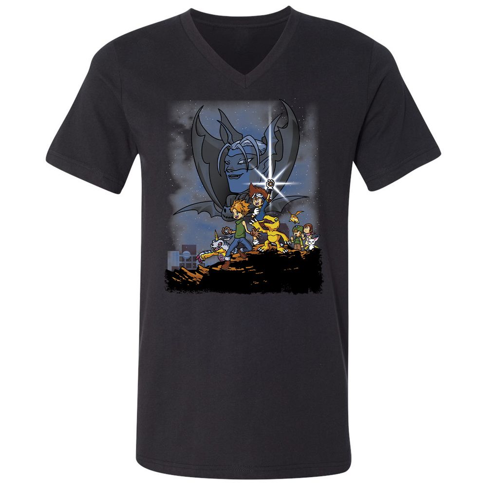 Unisex V-Neck T-Shirt - TCMMZNG4 - Black - 1