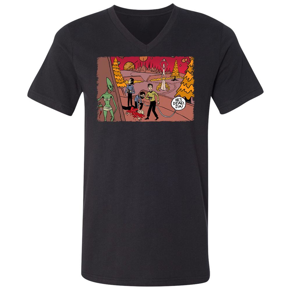 Unisex V-Neck T-Shirt - 6X8JSEMB - Black - 1