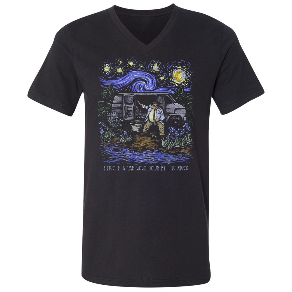 Unisex V-Neck T-Shirt - EXMMWNKE - Black - 1