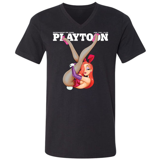 Unisex V-Neck T-Shirt - PJQSR4RB - Black - 1