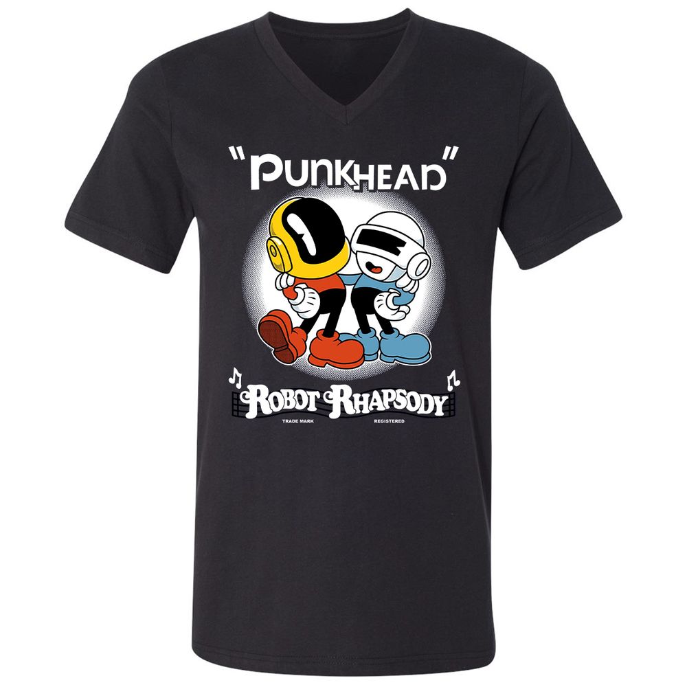 Unisex V-Neck T-Shirt - 4U1AL3HQ - Black - 1