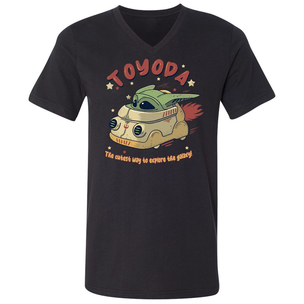 Unisex V-Neck T-Shirt - 3QBFHH1V - Black - 1