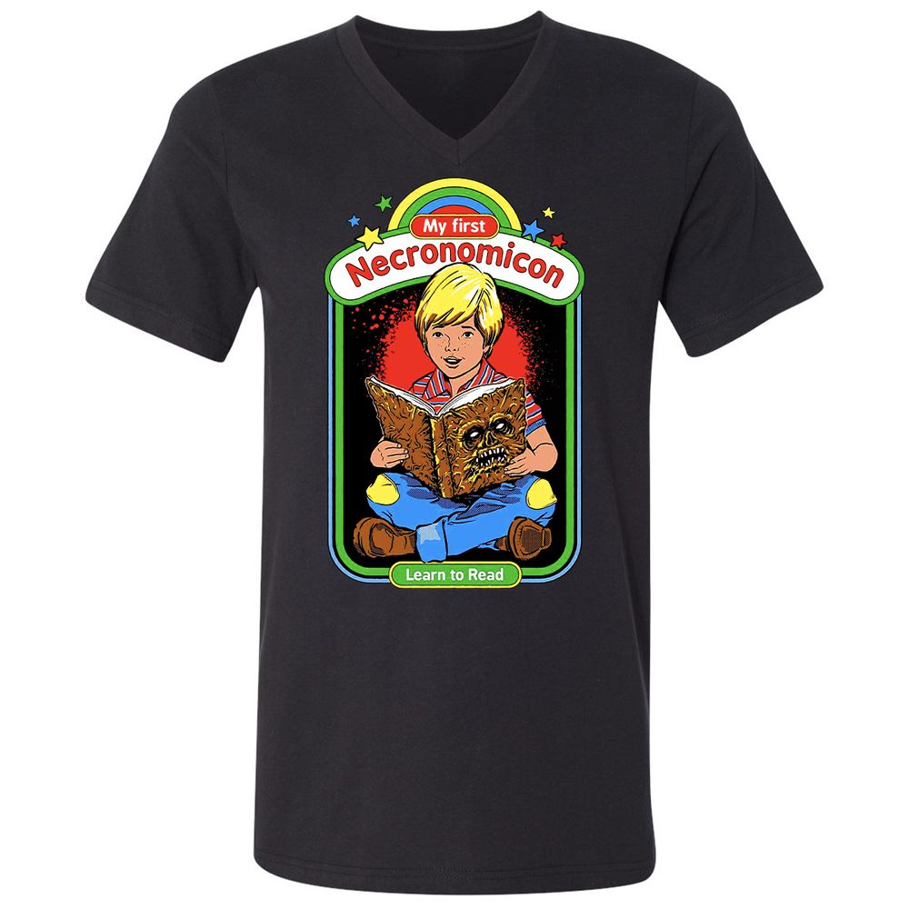 Unisex V-Neck T-Shirt - LMWLH6K8 - Black - 1