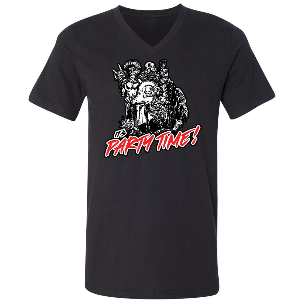 Unisex V-Neck T-Shirt - 7N3BMNV9 - Black - 1