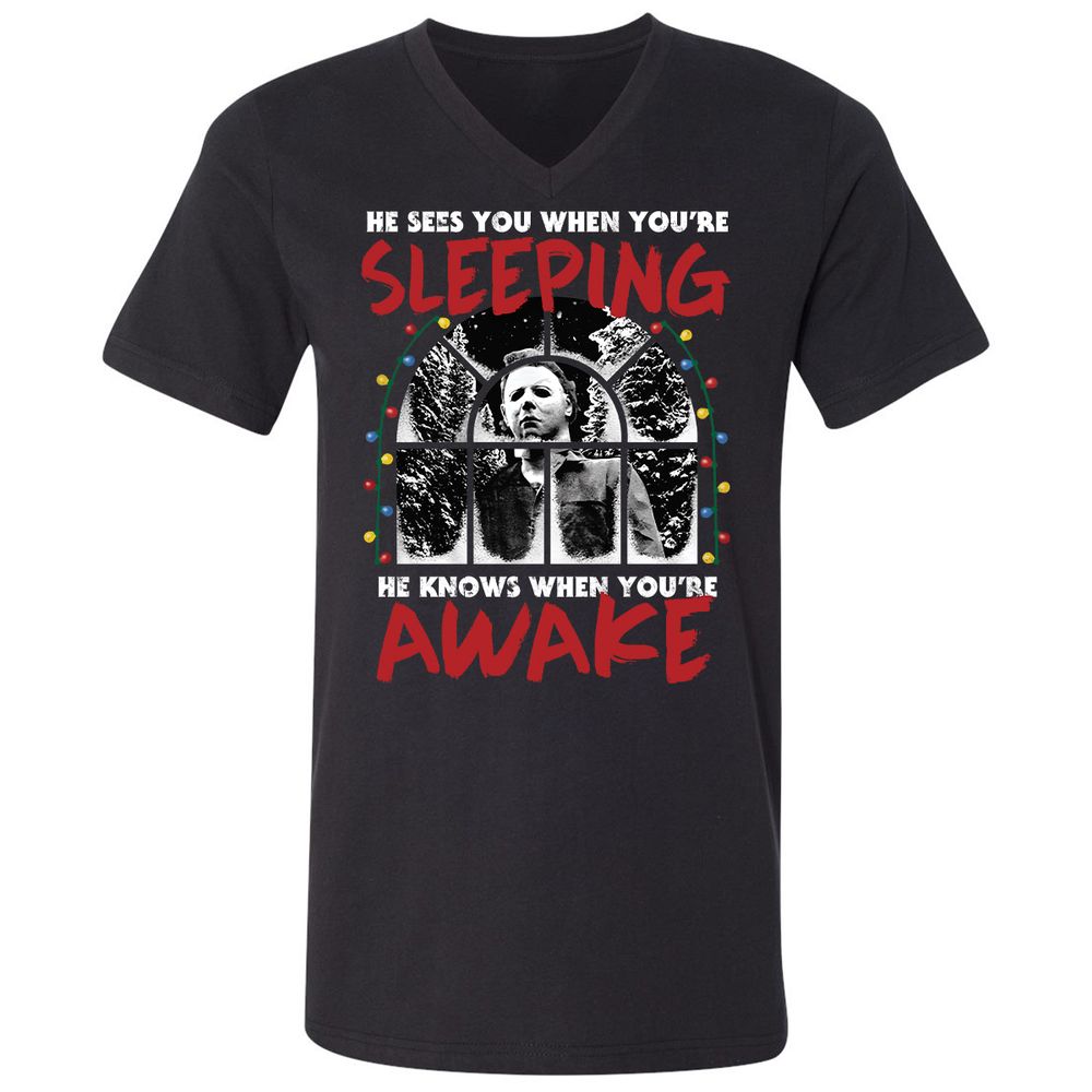 Unisex V-Neck T-Shirt - PCDG6MLP - Black - 1