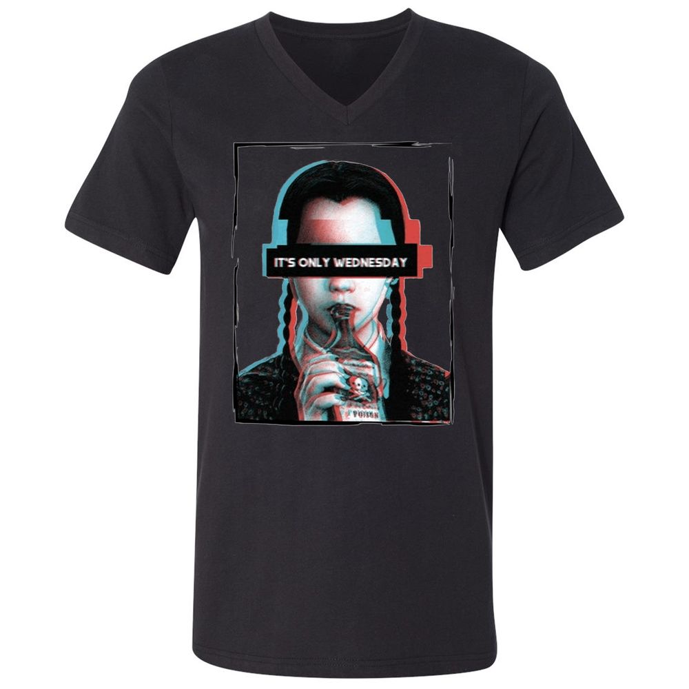 Unisex V-Neck T-Shirt - GTJQ179A - Black - 1