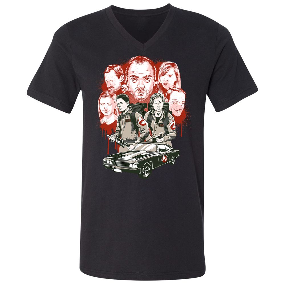 Unisex V-Neck T-Shirt - JN6VNUJB - Black - 1