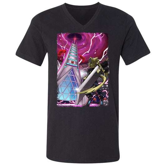 Unisex V-Neck T-Shirt - GHU5VJ1E - Black - 1