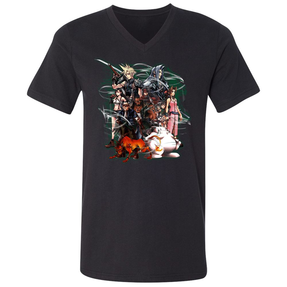 Unisex V-Neck T-Shirt - T1B15JH7 - Black - 1