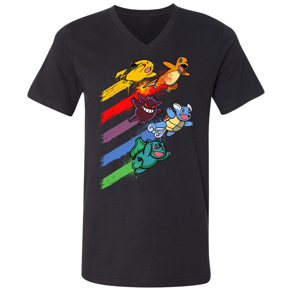 Unisex V-Neck T-Shirt - AX36VT72 - Black - 1