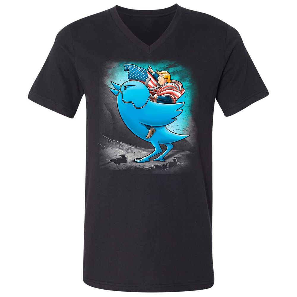 Unisex V-Neck T-Shirt - H519J8C6 - Black - 1