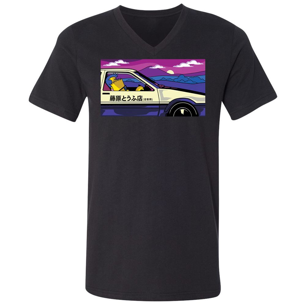 Unisex V-Neck T-Shirt - RKTEVZNB - Black - 1