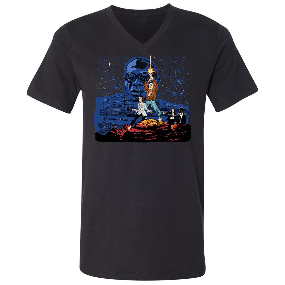 Unisex V-Neck T-Shirt - A5RHDVZQ - Black - 1