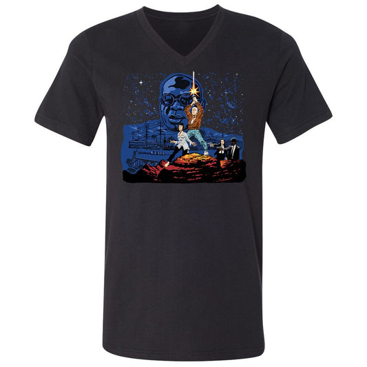 Unisex V-Neck T-Shirt - A5RHDVZQ - Black - 1