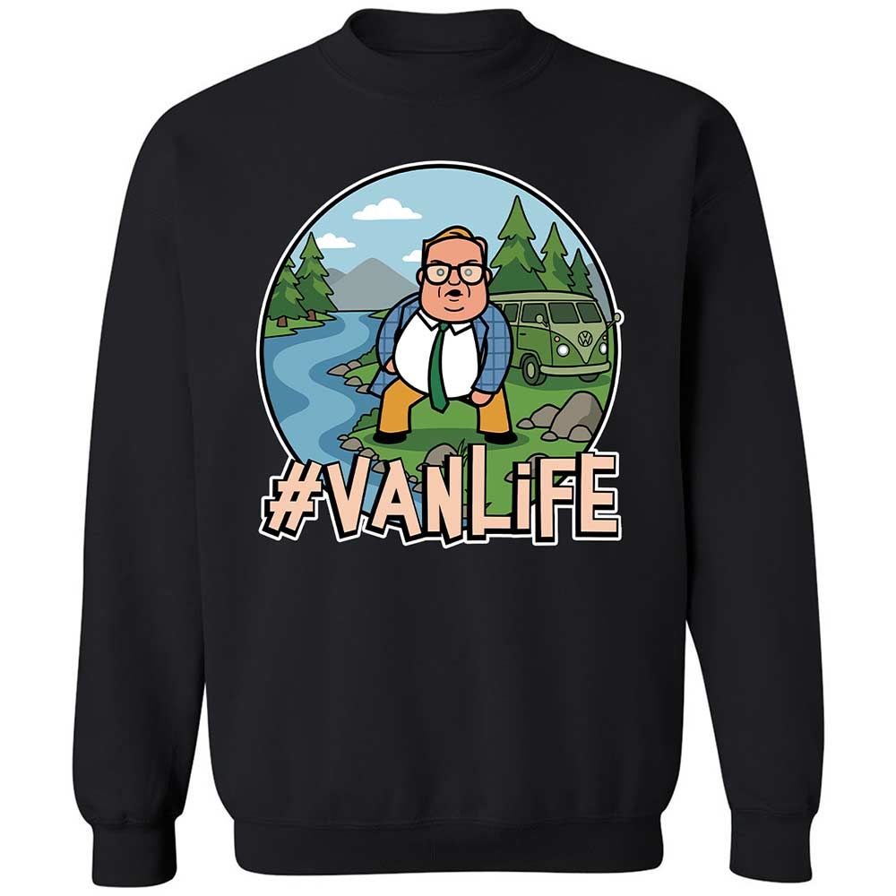 Vanlife living in a van down by the river - Black - 1